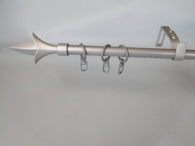 Záclonová tyč Lilie 240 cm stříbrná matná