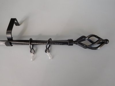 Záclonová tyč Saalbach 200 cm černo-stříbrná
